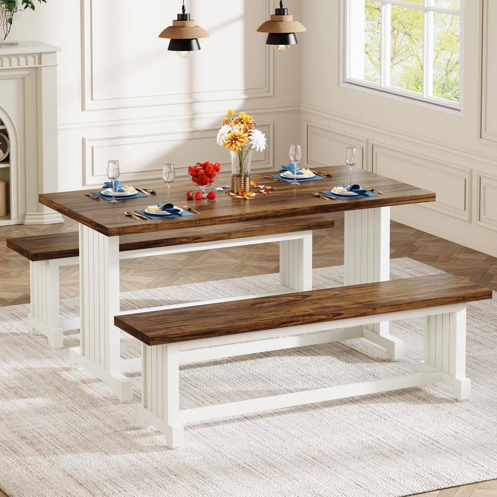 70.9 in. Gray Rectangle Engineered Wood Console Table with Storage Shelves for Living Room, Entryway