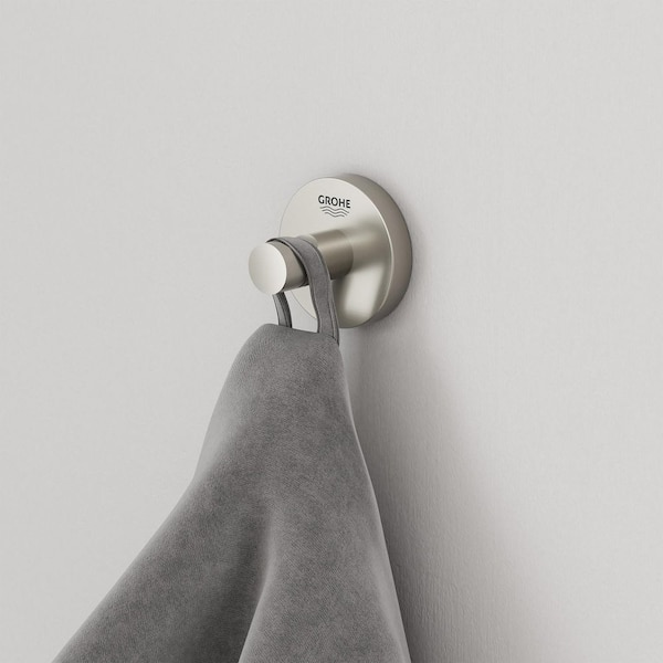 Essentials Single Robe Hook in Brushed Nickel