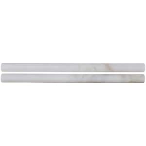 Calacatta Gold Pencil Molding 3/4 in. x 12 in. Polished Marble Wall Tile (1 lin. ft.)