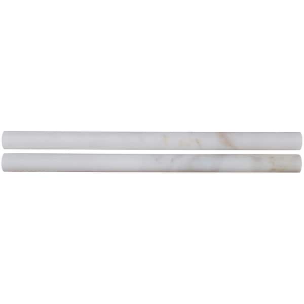 MSI Calacatta Gold Pencil Molding 3/4 in. x 12 in. Polished Marble Wall Tile (1 lin. ft.)