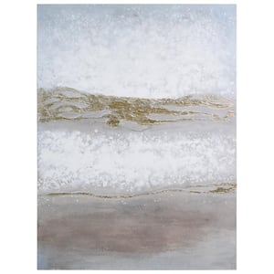 "Golden Winter" by Martin Edwards Textured Metallic Abstract Hand Painted Wall Art 40 in. x 30 in.