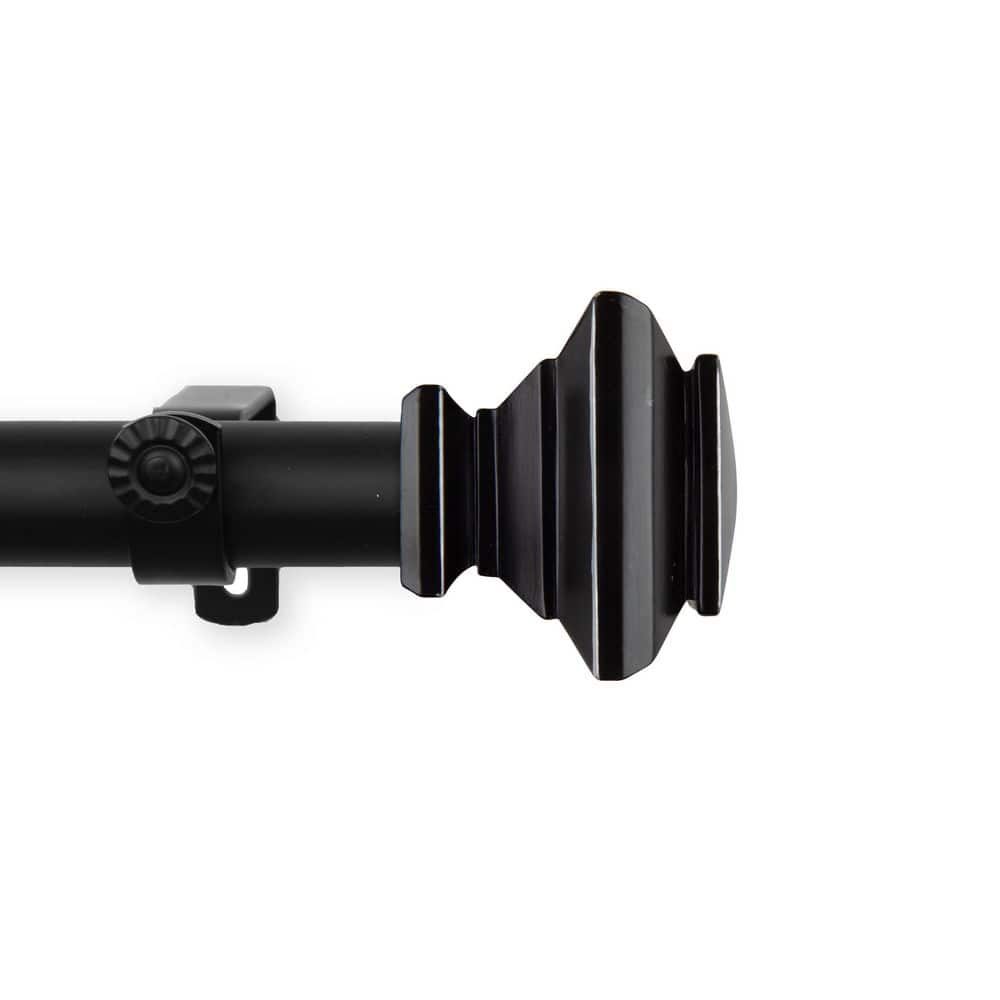 66 in. - 120 in. Adjustable Single Curtain Rod 1 in. Dia in Black with Shea Finials price history on PriceWatchPro