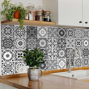 White and Gray - Peel and Stick Backsplash - Wall Decor - The Home Depot