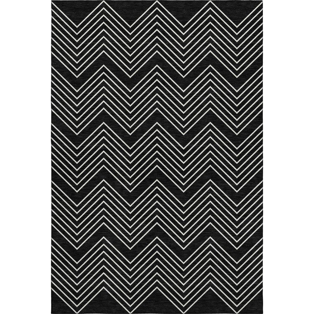 Addison Rugs Mayfield Premium Machine Washable Abstract AMF2390 Black 3 ...