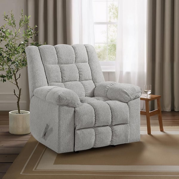 Margot Light Gray Chenille Manual Rocker Recliner