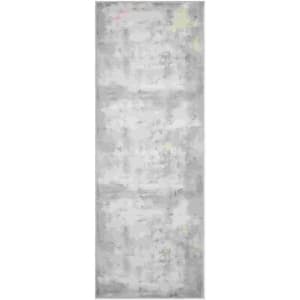 Abstract Indoor in Gray 2 ft. 3 in. x 7 ft. 3 in. Non-Shedding Stain Resistant Mat Area Rug