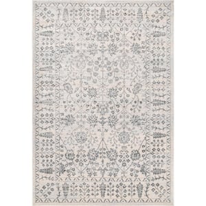 Vintage Tribal Bessie Silver 4 ft. x 6 ft. Area Rug