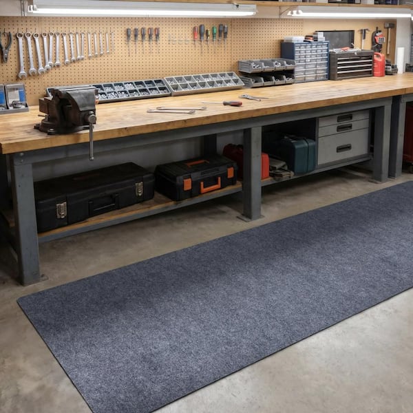 All Purpose Single Rib Gray 3 ft. x 8 ft. Indoor/Outdoor Commercial Mat
