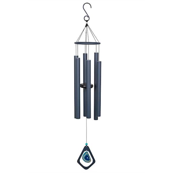 Alpine Corporation 39 in. Blue Metal Windchime with Blue Gemstone