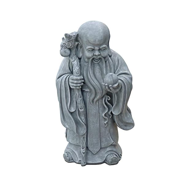 Design Toscano 14.5 in. H Multi-Colored Shou Xin Gong Chinese God of Longevity Tabletop Statue
