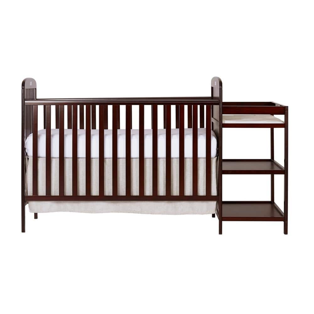 Dream On Me Anna Cherry 4-in-1 Crib and Changing Table Combo, Red -  678-C