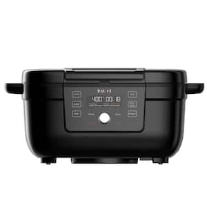 4 qt. Indoor Grill and Air Fryer Black with OdorEase and ClearCook Window
