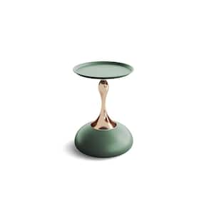 Green Iron Round Outdoor Side Table 1-Piece