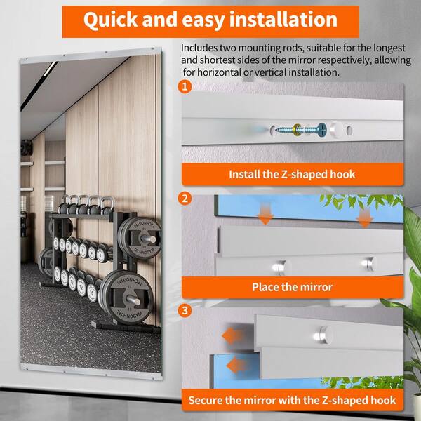 LuxHomez 46 in. W x 72 in. H Rectangular Frameless Tempered HD
