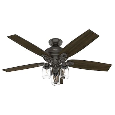 Crown Canyon II 52 in. LED Indoor Noble Bronze Ceiling Fan with Light Kit