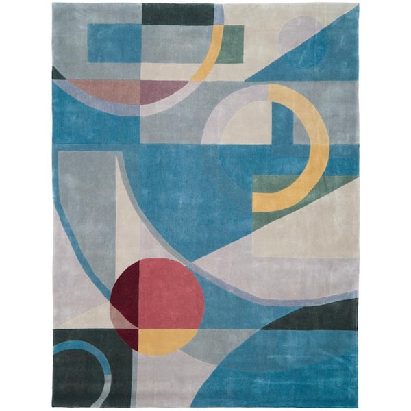 SAFAVIEH Rodeo Drive Blue/Multi 8 ft. x 10 ft. Geometric Area Rug