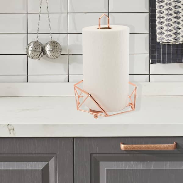 Stylish and Convenient Paper Towel Holder - Under Cabinet or Wall Mount -  Available in Black, Gold, Silver, Copper, or Metal Finish