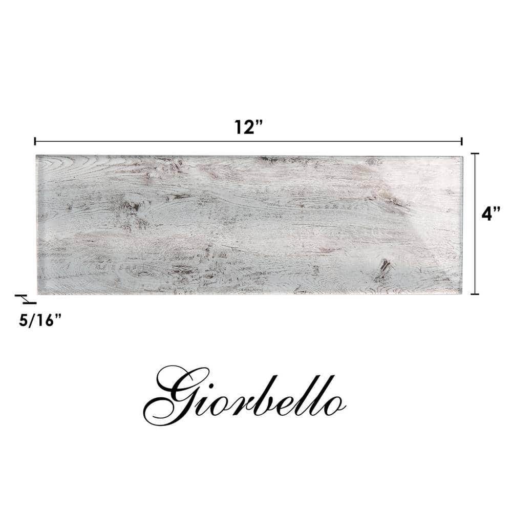 Silver Cedar 4x12 Glossy Glass Subway Tile
