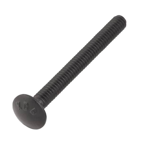 DECKMATE 1/4 in. -20 x 2-1/2 in. Black Deck Exterior Carriage Bolt (25-Pack)