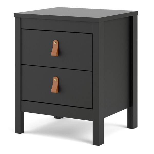 Tvilum Madrid 2Drawer Black Matte Nightstand 79660gmgm The Home Depot