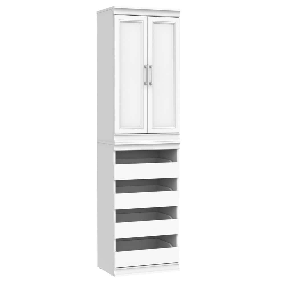 White Laminate 3-Shelf 4-Drawer Modular Closet System
