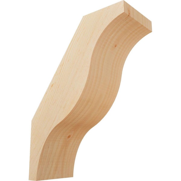 Ekena Millwork 5 1/2"W x 12"D x 16"H Funston Smooth Knee Brace, Douglas Fir