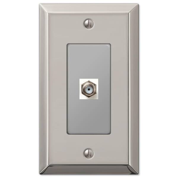 AMERELLE Metallic 1 Gang Coax Steel Wall Plate - Polished Nickel