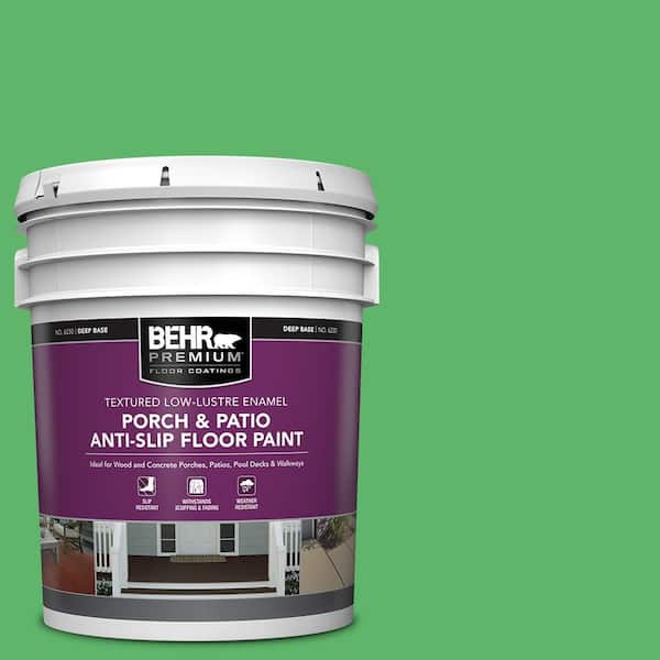 BEHR PREMIUM 5 gal. #P390-6 Lawn Party Textured Low-Lustre Enamel Interior/Exterior Porch and Patio Anti-Slip Floor Paint