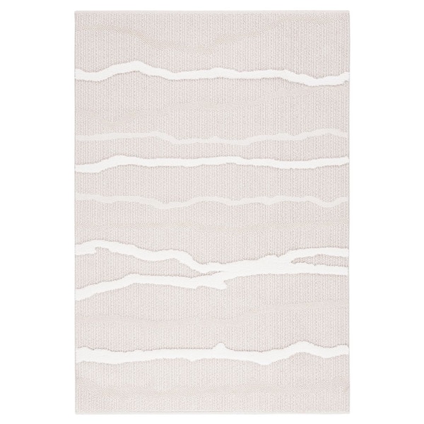 Trends 9 ft. x 12 ft. Beige/Ivory Cracked High-Low Area Rug
