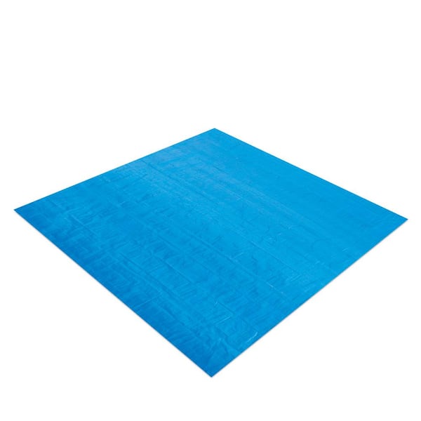 Funsicle 10.8 ft. x 10.8 ft. Square Ground Cloth for 10 ft. Above Ground Pools, Blue, Pool Liner Accessory