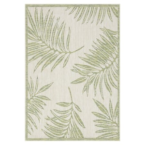 Liana Ivory and Green 10 ft. x 13 ft. Indoor/Outdoor Area Rug