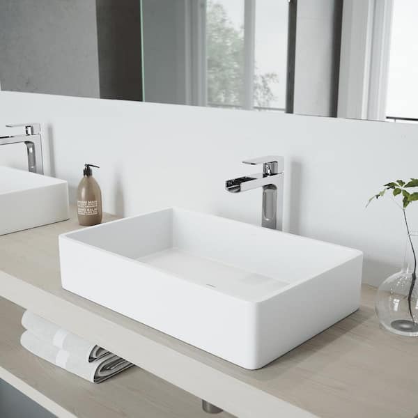 Amada Single Handle Single-Hole Bathroom Vessel Faucet in Chrome