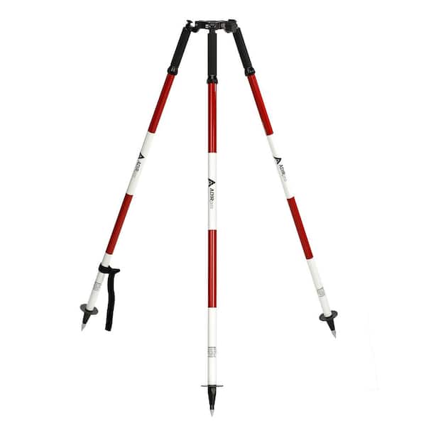 AdirPro Aluminum Extendable Laser Level Prism Pole Tripod in Red and White