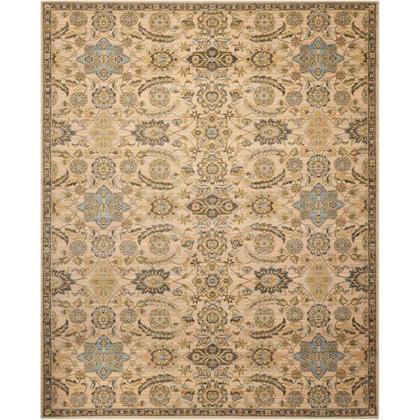 Nourison Timeless Beige 12 ft. x 15 ft. Bordered Traditional Area Rug