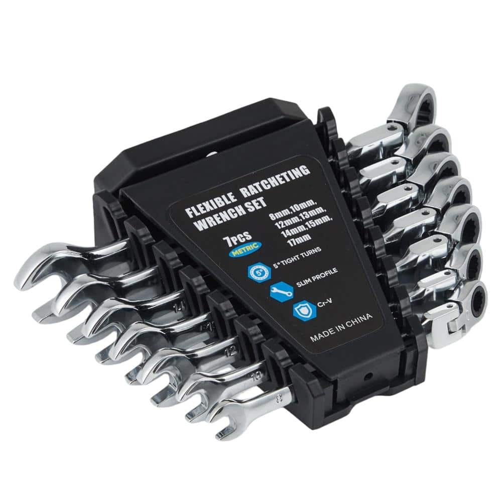 7 Piece Metric Ratcheting Wrench Set Combination Ratcheting Wrench, 72-Tooth 5° Swing Arc CR-V Steel price history on PriceWatchPro