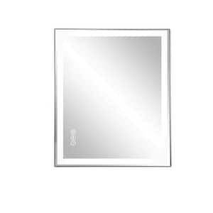 20 in. W. x 28 in. H Rectangular Framed Wall Bathroom Vanity Mirror in Glass with Front and Backlit LED