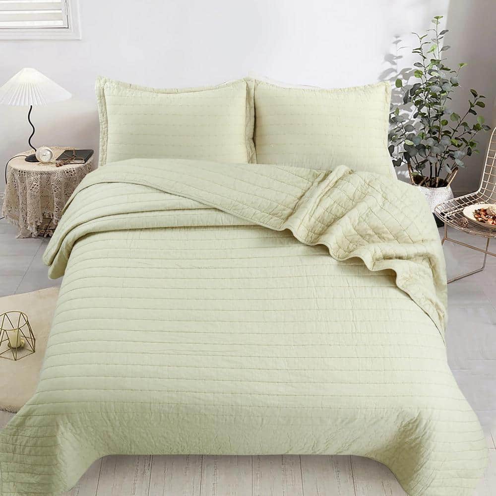 Sandy Beige Queen Cotton Bedspread Set