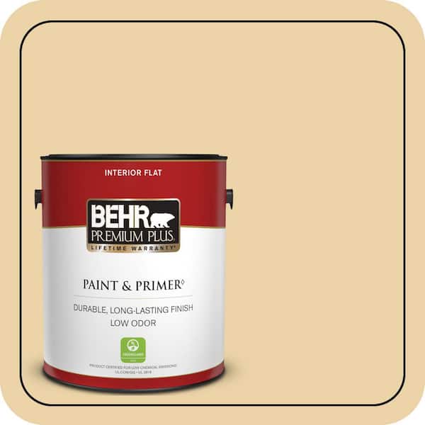 BEHR PREMIUM PLUS 1 gal. #350F-4 Quiet Veranda Flat Low Odor Interior Paint & Primer