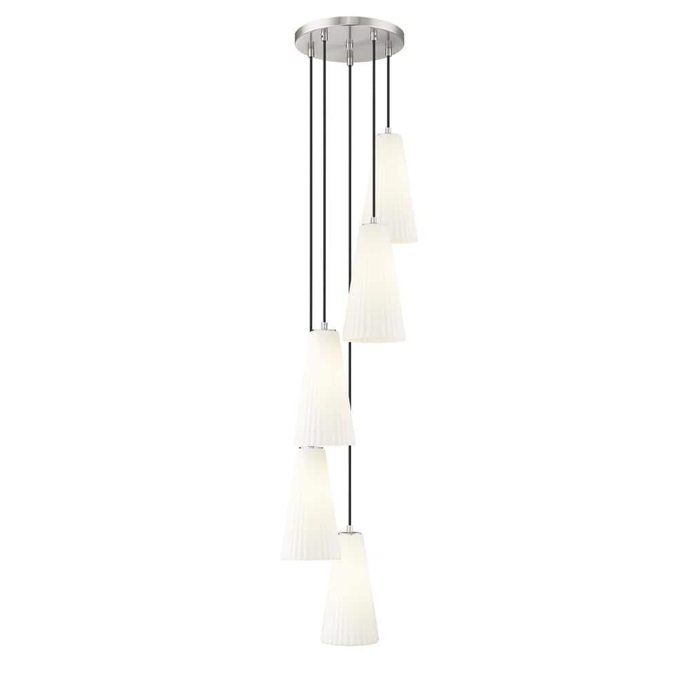 Farrell 5-Light in Brushed Nickel Chandelier with no bulbs included