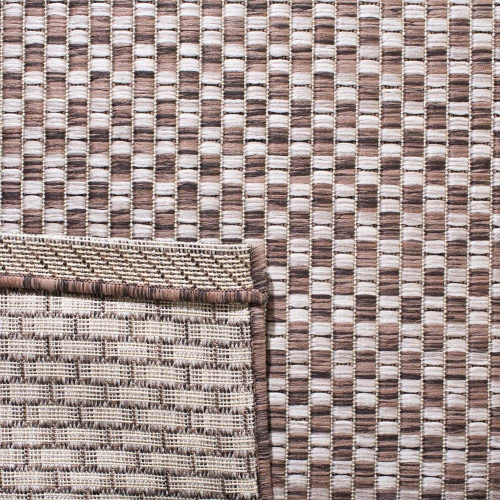 Light Brown and Light Grey Reversible Synthetic Area Rug, 8' x 11'
