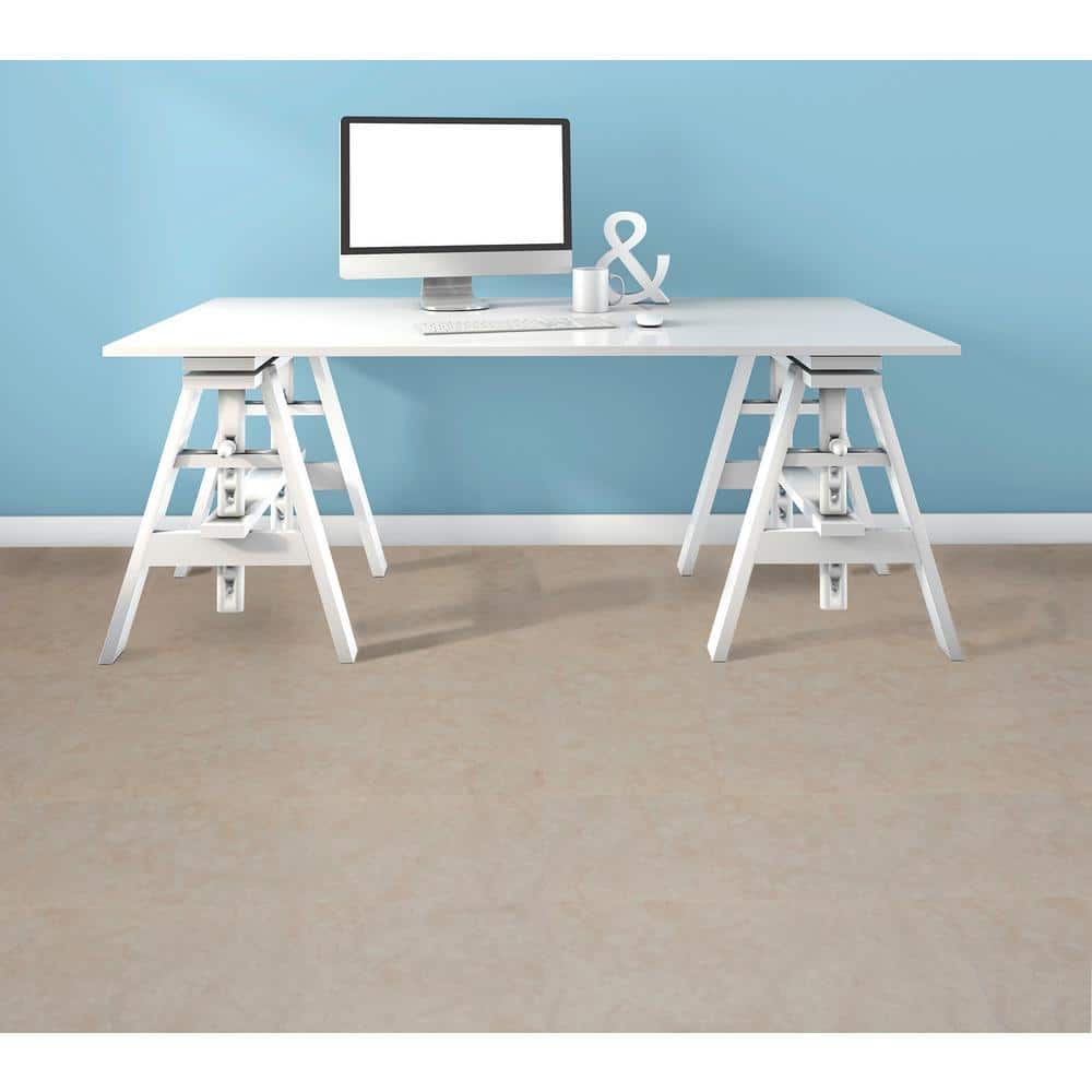 Sterling 12-Inch Self-Adhesive Vinyl Floor Tiles in Carrera Marble