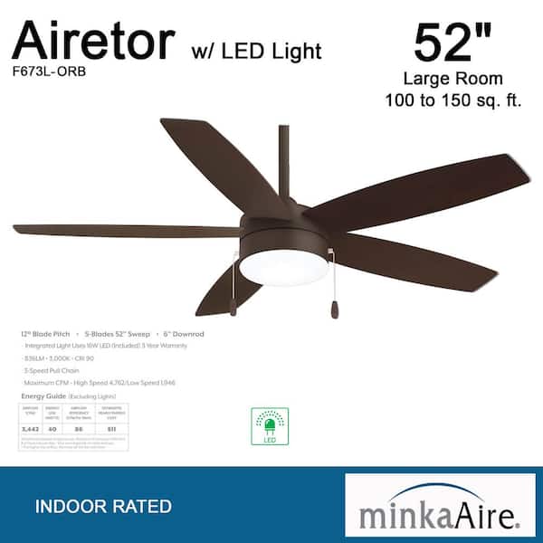 MINKA-AIRE Airetor 52 in. Integrated LED Indoor Oil Rubbed Bronze