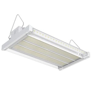 19 in. White Integrated LED Dimmable Linear High Bay with Adjustable Up Light, at 21800 Lumens, 5000K Daylight