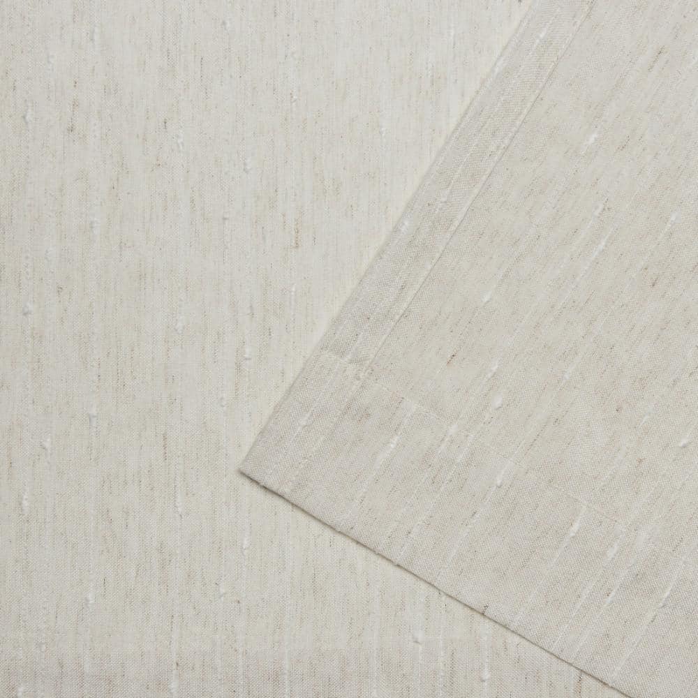 Natural Linen Teardrop Slub Light-Filtering Curtain Panels, 54"x96"