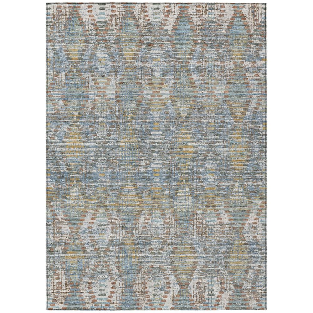 Chantille Machine Washable Indoor/Outdoor Abstract ACN2640 Denim 5 ft. x 7 ft. 6 in. Area Rug price history on PriceWatchPro