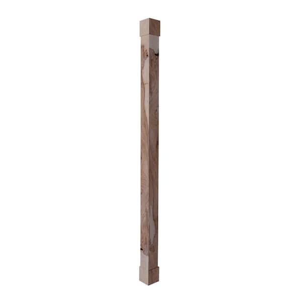 Ornamental Mouldings 5.625 in. D x 5.6875 in. W x 104 in. L Unfinished Rustic Hickory Lally Column Wrap