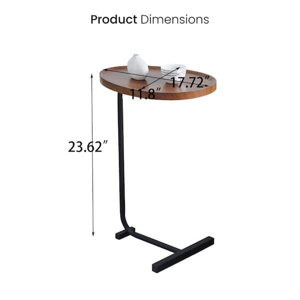 IRIS C Shaped Side Table 25 H x 17 34 W x 10 D Brown - Office Depot