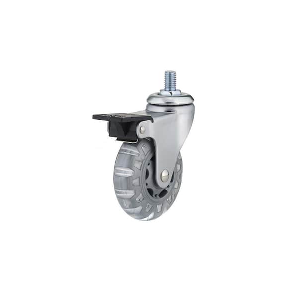 Richelieu Hardware 2-15/16 in. (75 mm) Light Gray Braking Swivel Stem Caster with 99 lb. Load Rating