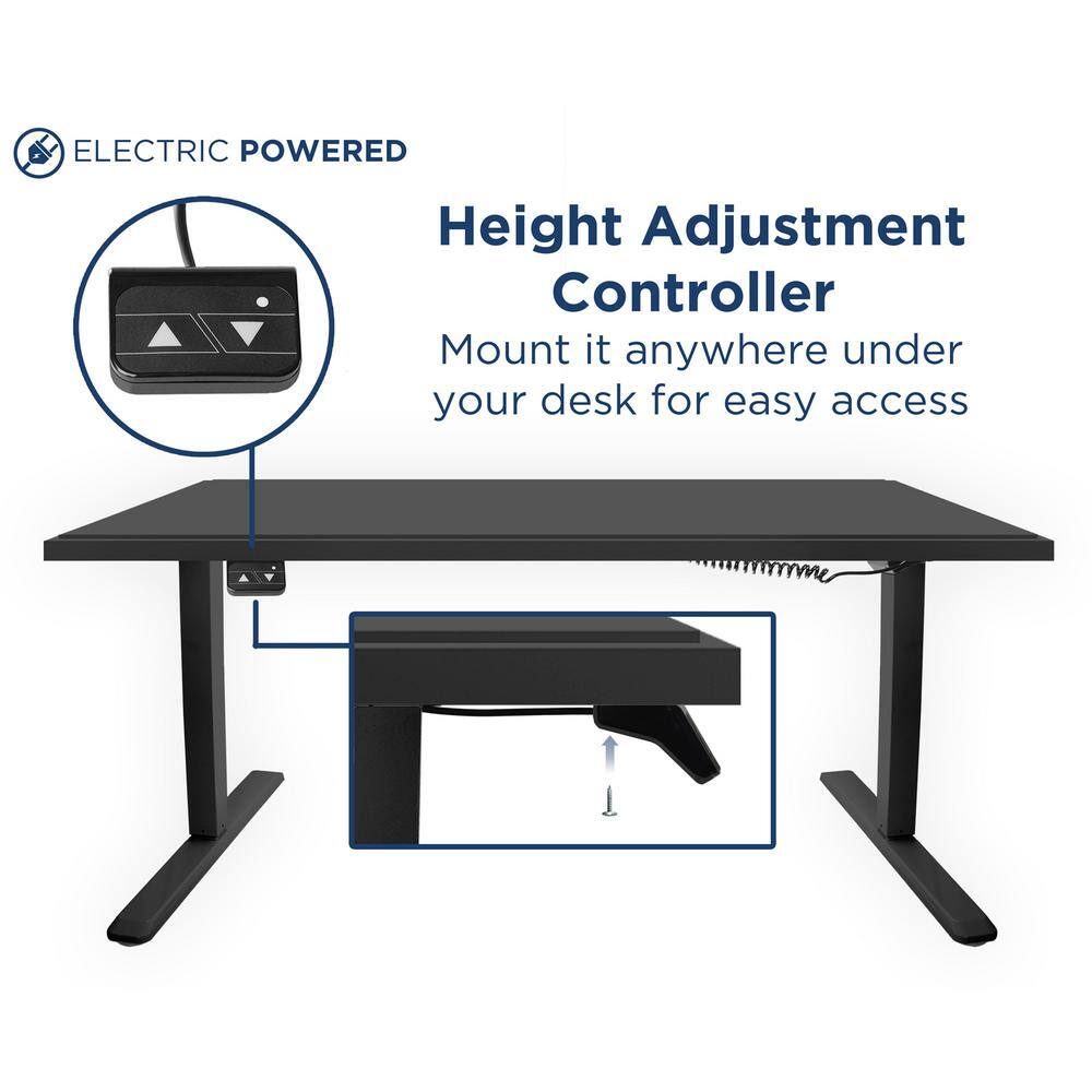Black Adjustable Electric Standing Desk Frame with Controller
