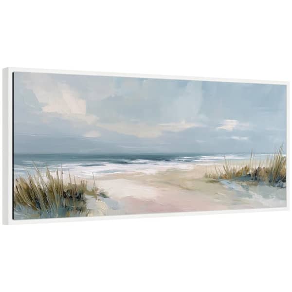 Sylvie "Beach Sand and Sky Panel" by The Creative Bunch Studio Beach Framed Canvas Art Print 18 in. x 40 in.